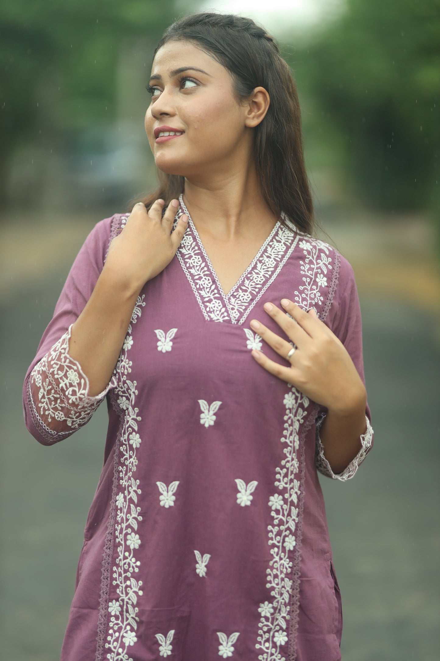 Women’s Pakistani Cotton Three-Piece Suit with Tissue Dupatta