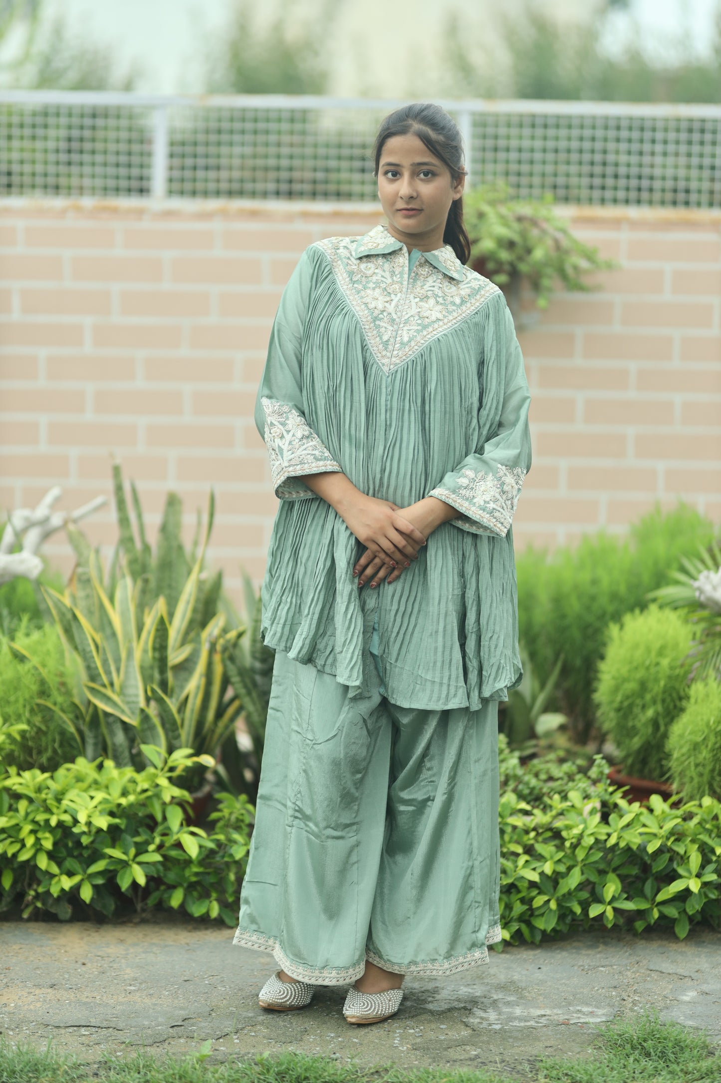 Women's Embroidered Cord Set