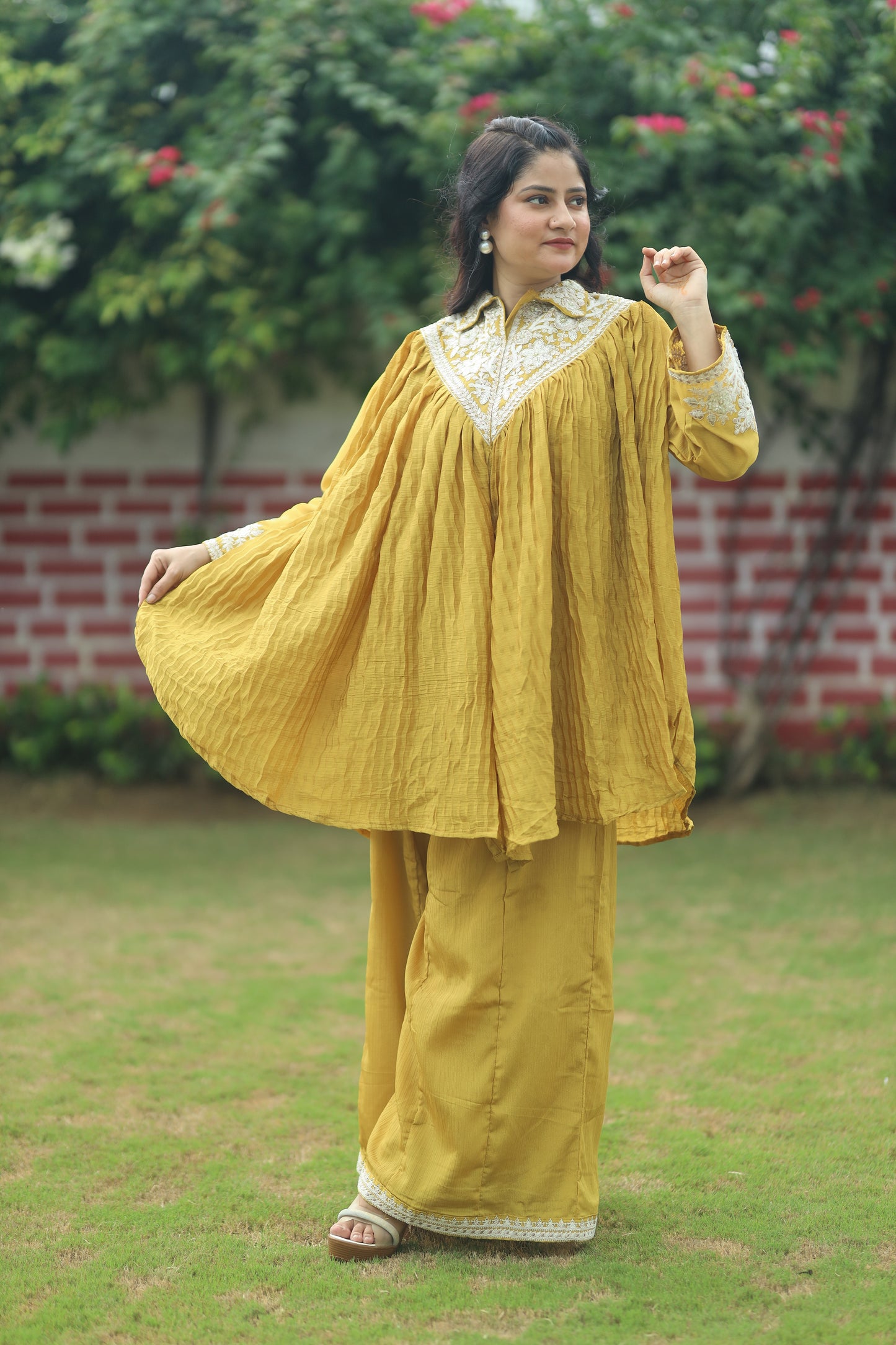 Women's Embroidered Cord Set