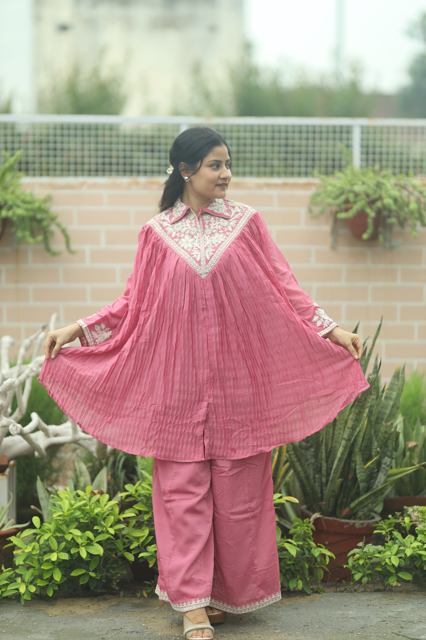 Women's Embroidered Cord Set