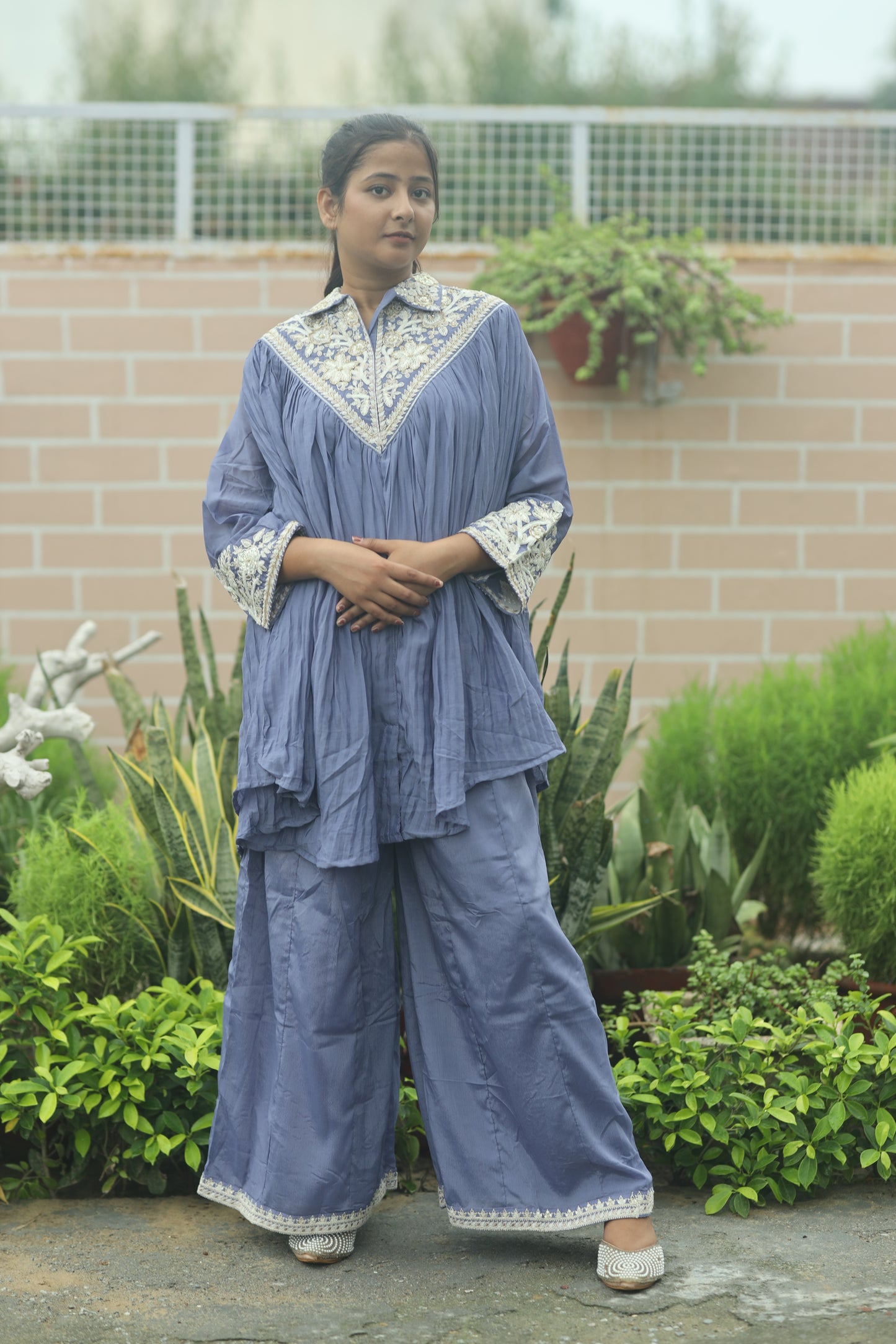 Women's Embroidered Cord Set