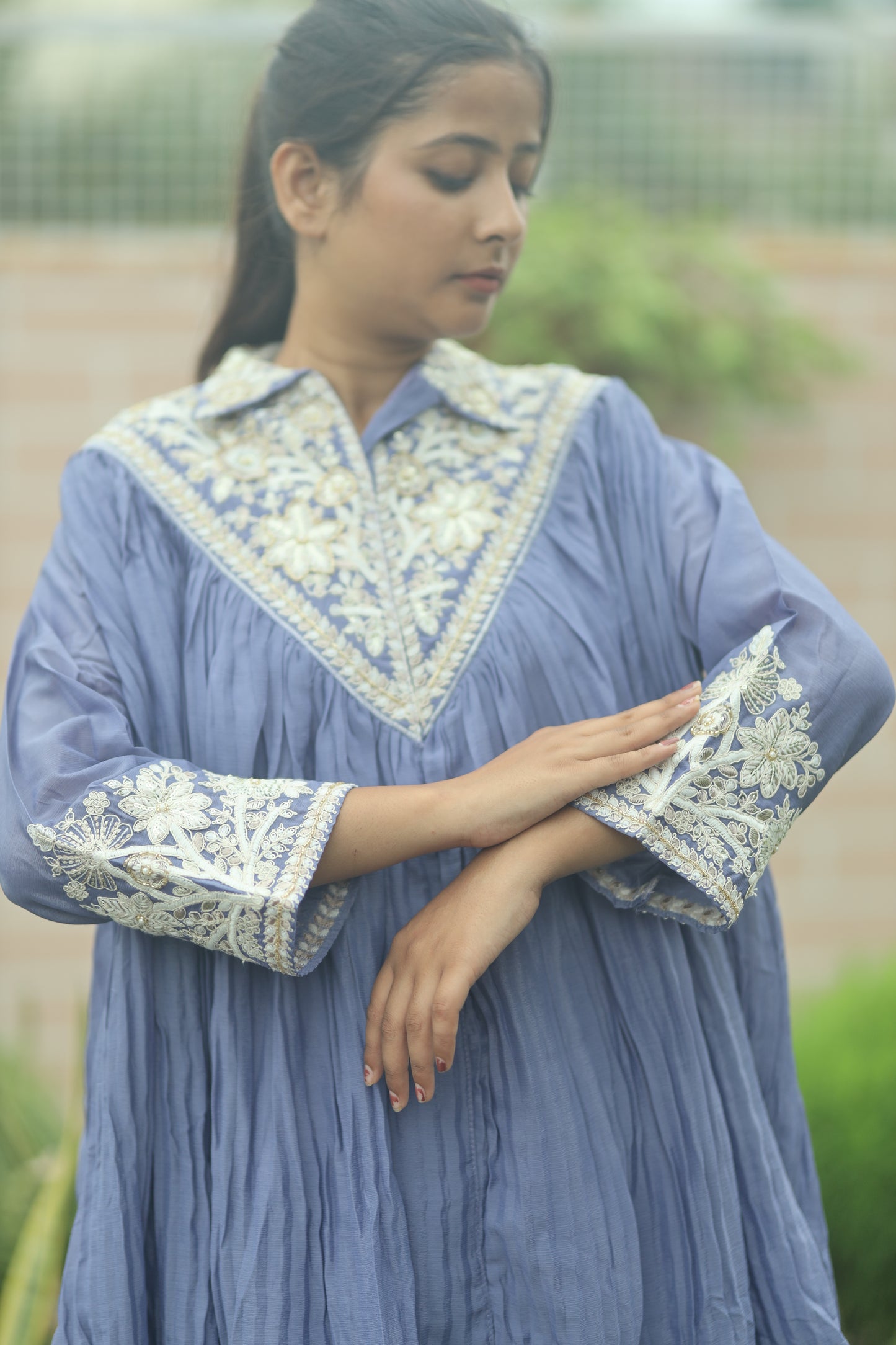 Women's Embroidered Cord Set