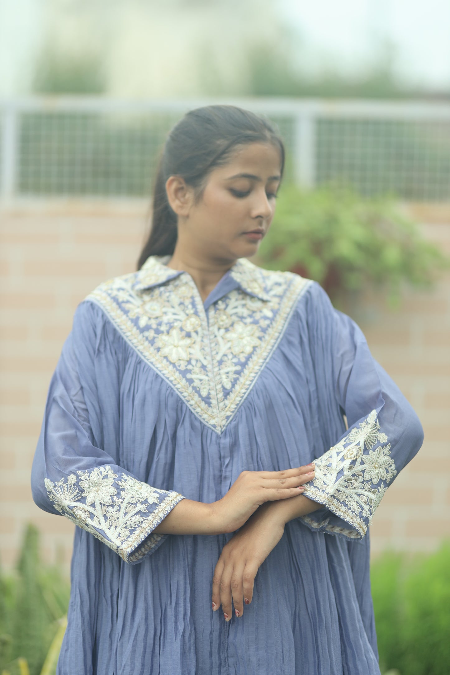 Women's Embroidered Cord Set