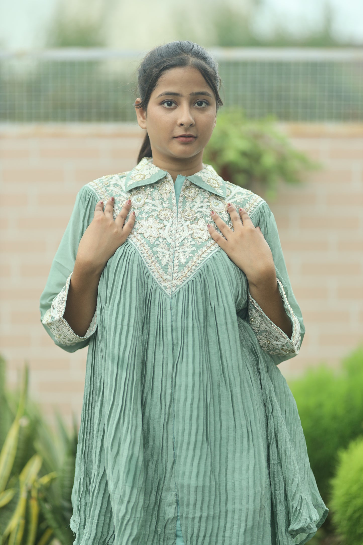 Women's Embroidered Cord Set